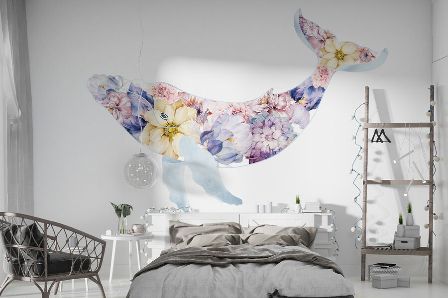 Ballena con flores