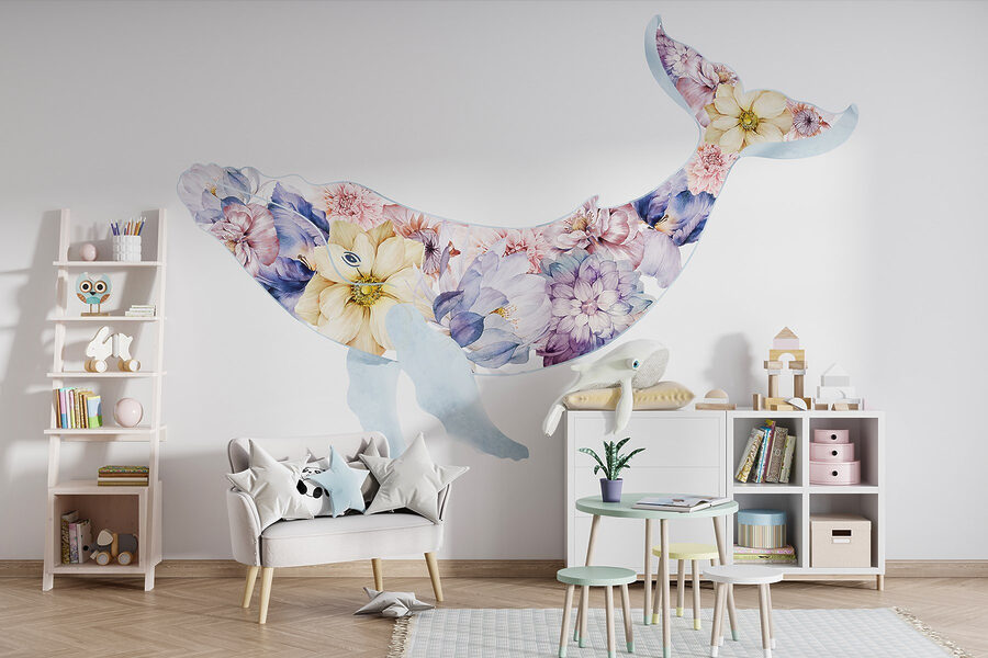 Ballena con flores