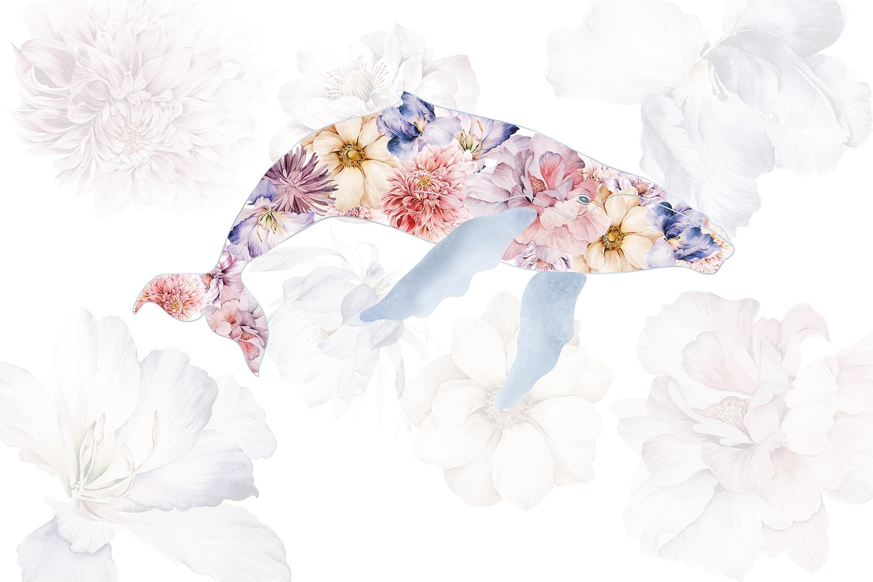 Dolphin with flowers on it