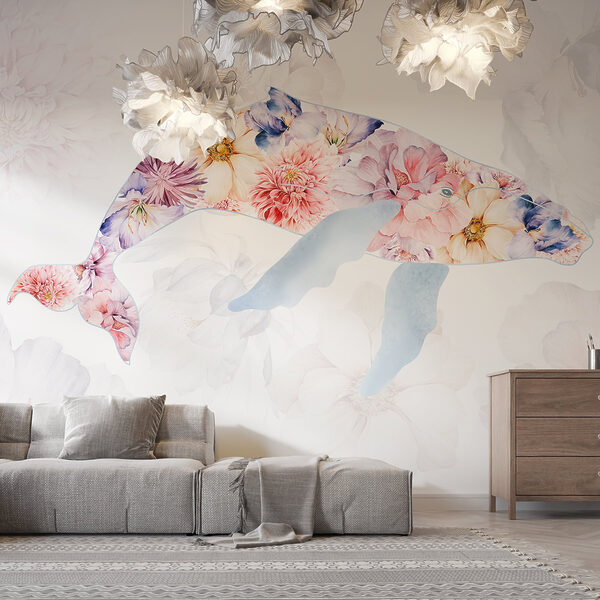 Dolphin with flowers on it