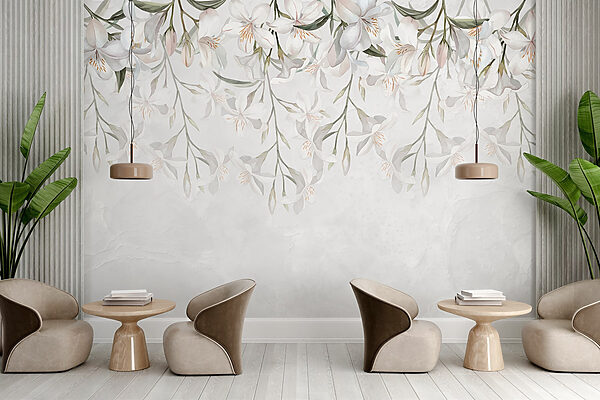 White flowers on a white background