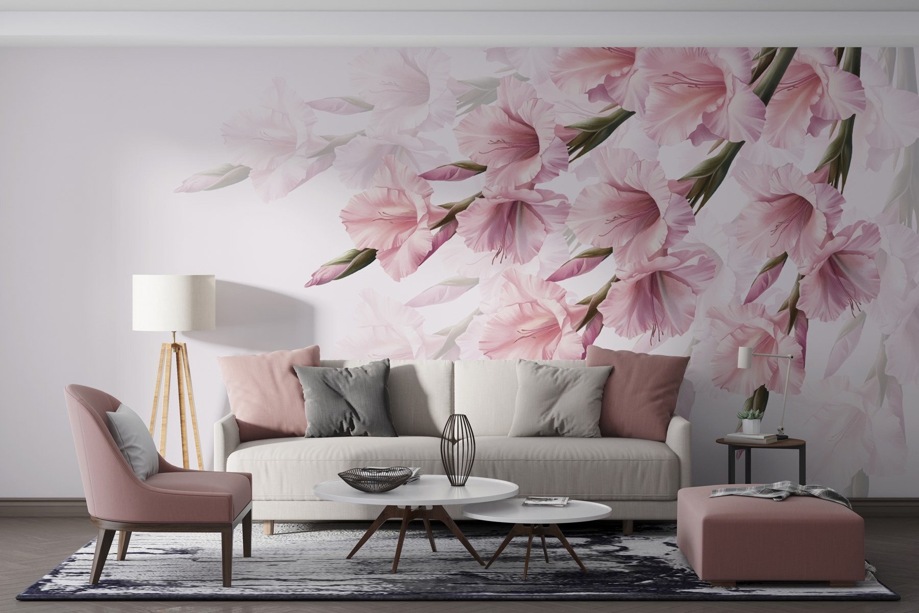 Group of pink flowers Group of pink flowers