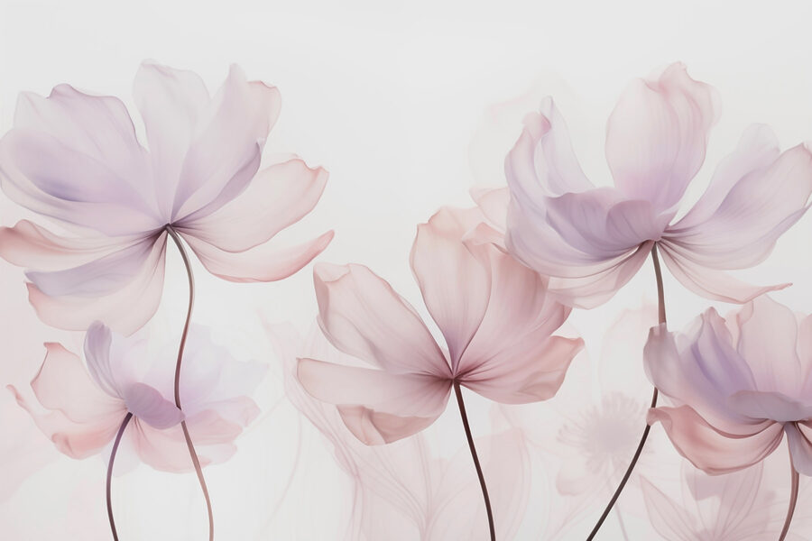 Flores delicadas en tonos suaves