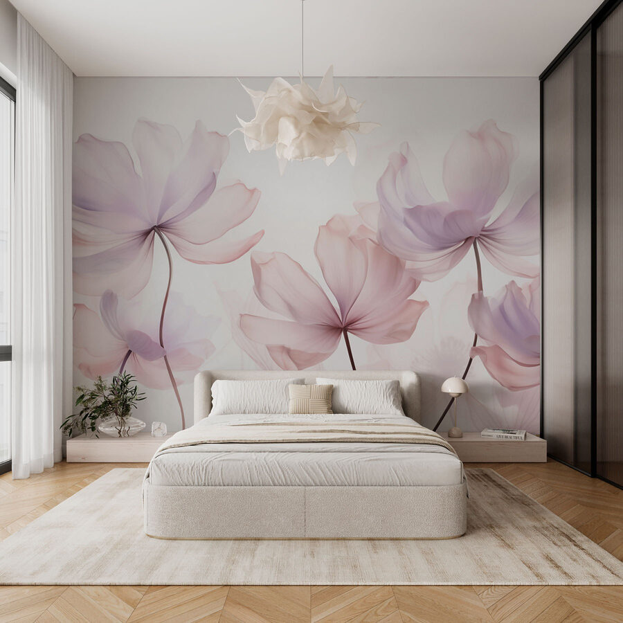 Flores delicadas en tonos suaves