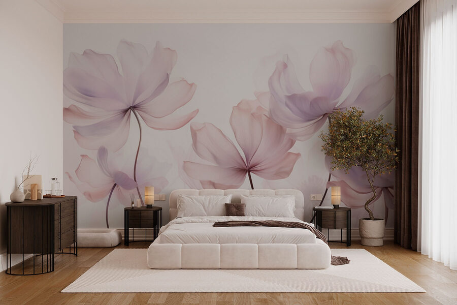 Flores delicadas en tonos suaves