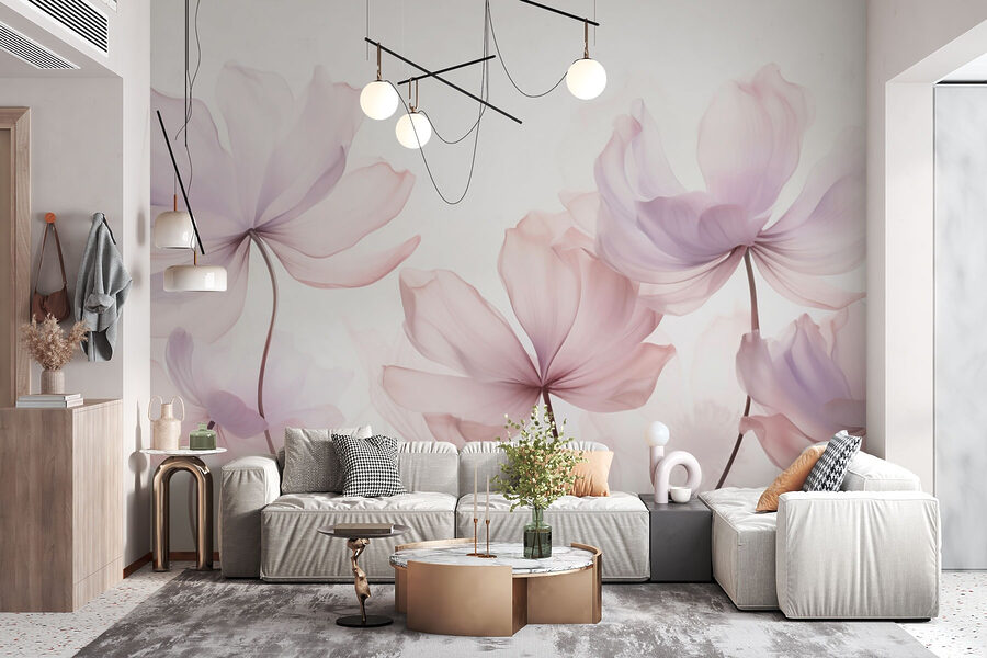 Flores delicadas en tonos suaves