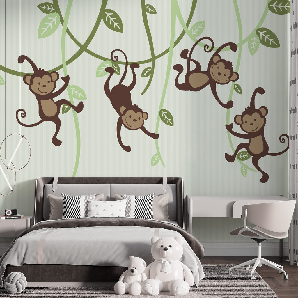 Group of monkeys from vines Group of monkeys from vines