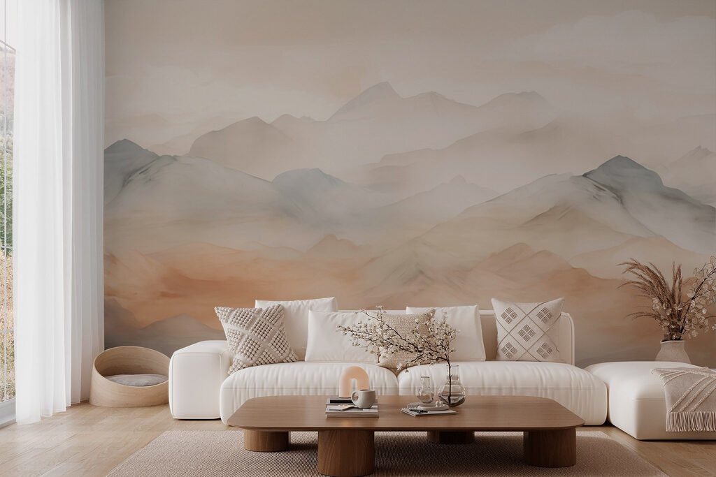 Foggy mountain range