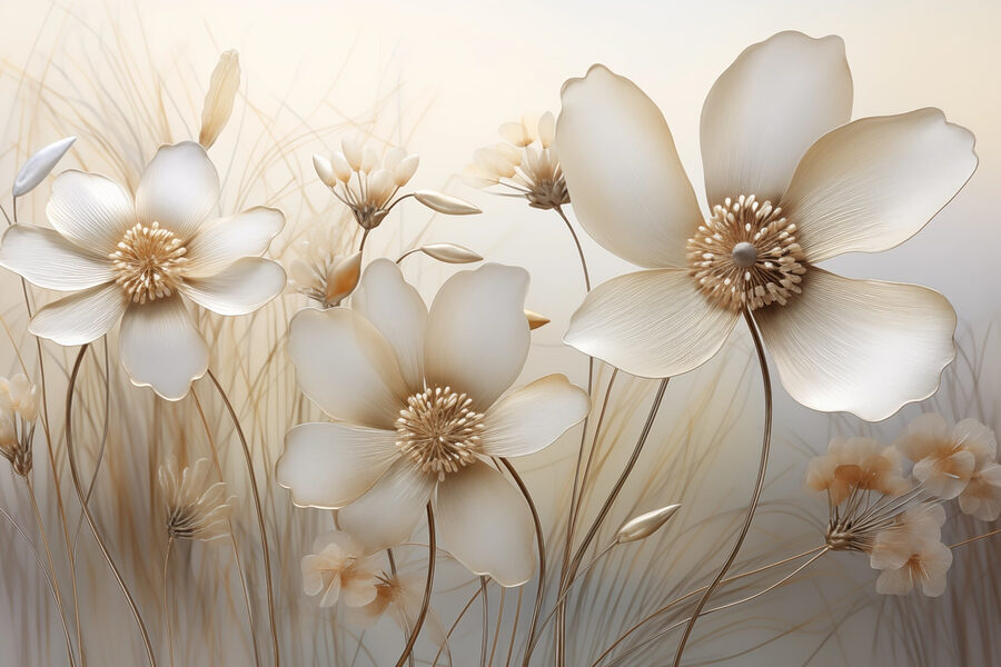 Flores delicadas en tonos suaves