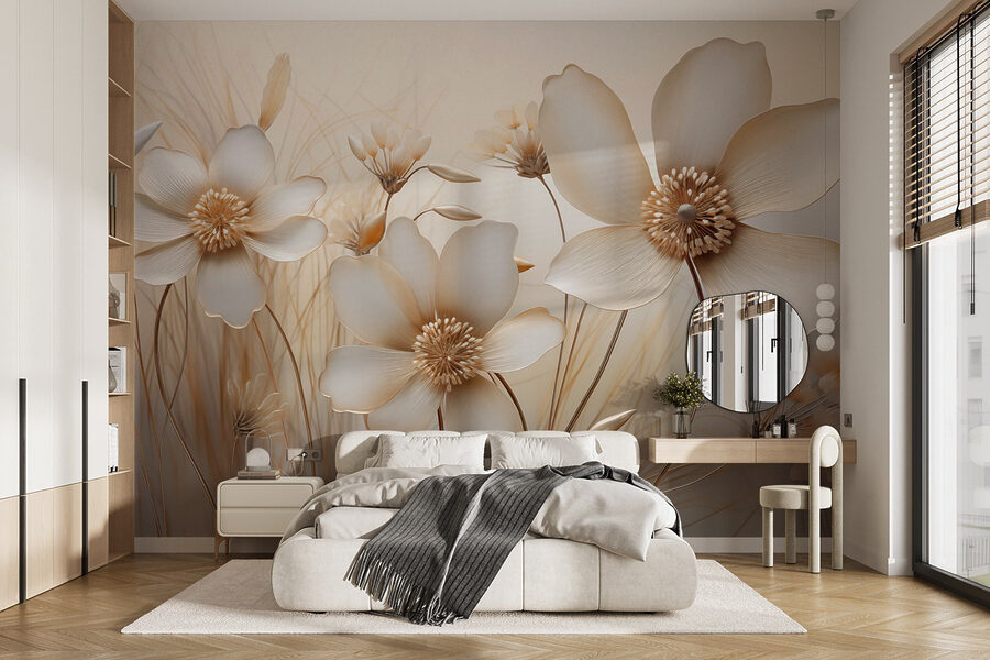 Flores delicadas en tonos suaves