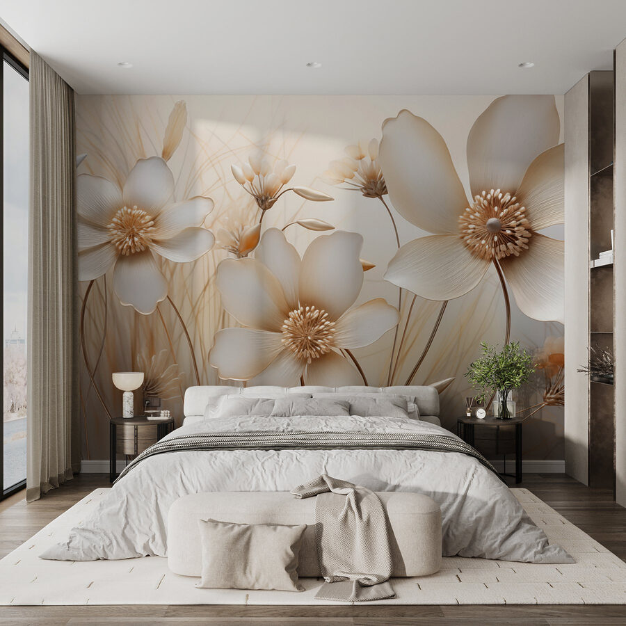 Flores delicadas en tonos suaves