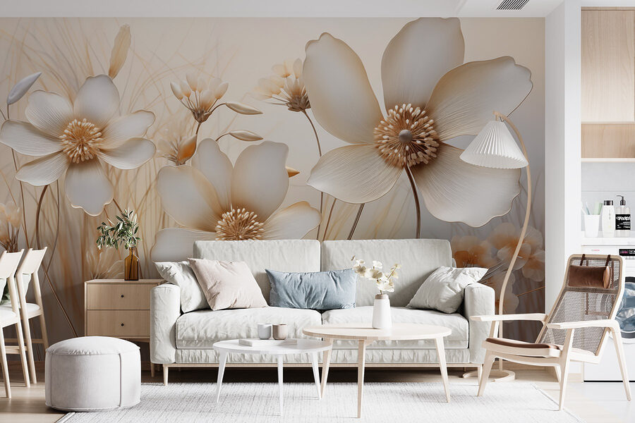 Flores delicadas en tonos suaves