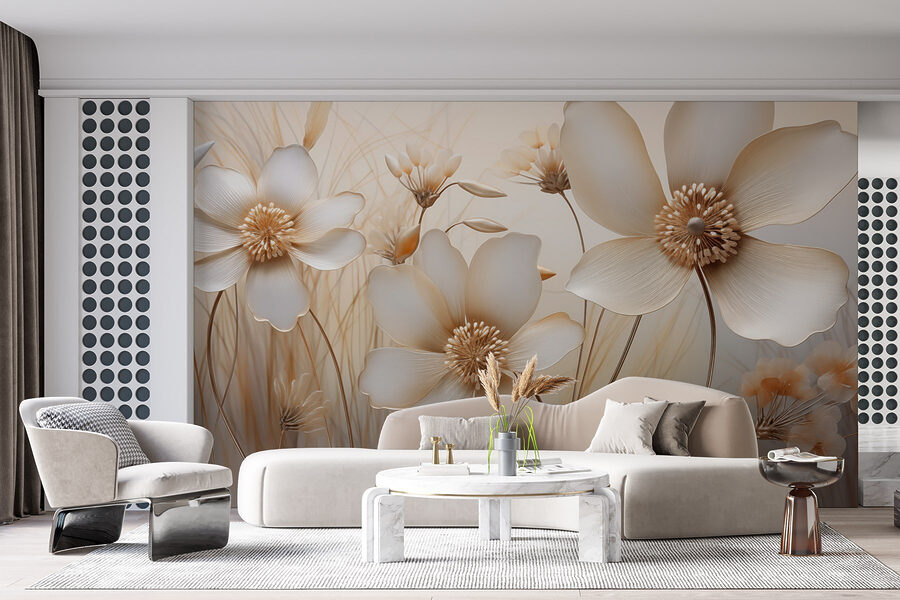 Flores delicadas en tonos suaves