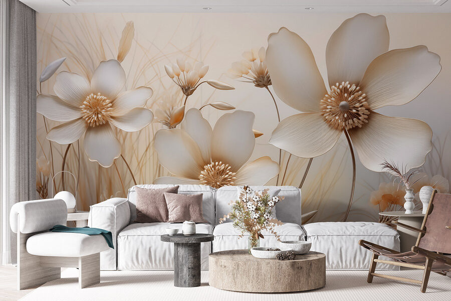 Flores delicadas en tonos suaves