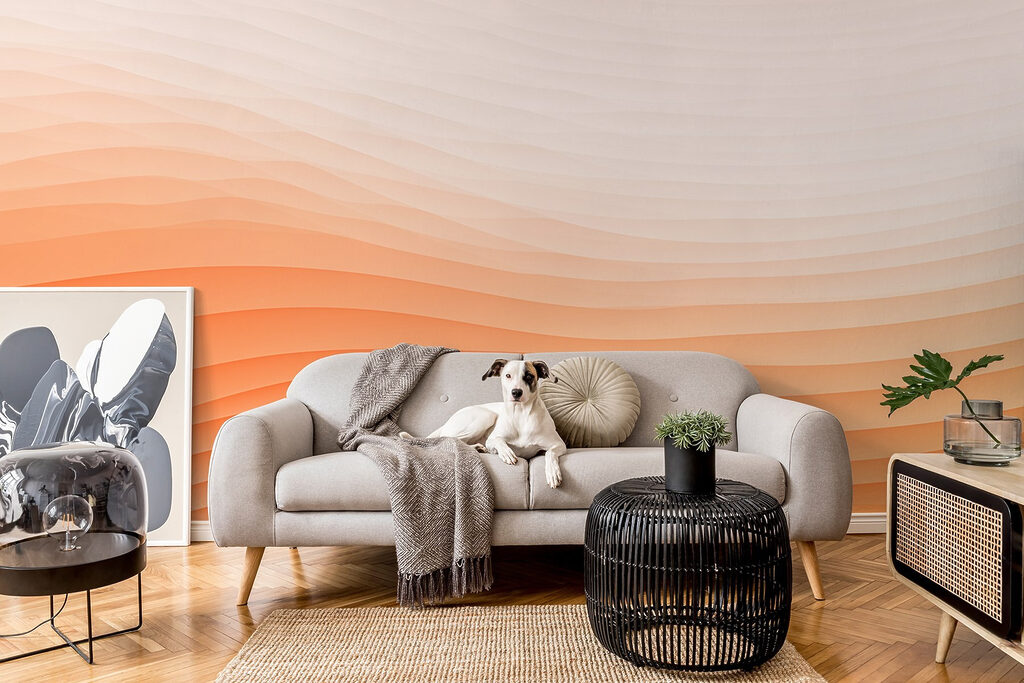 White and orange wavy lines