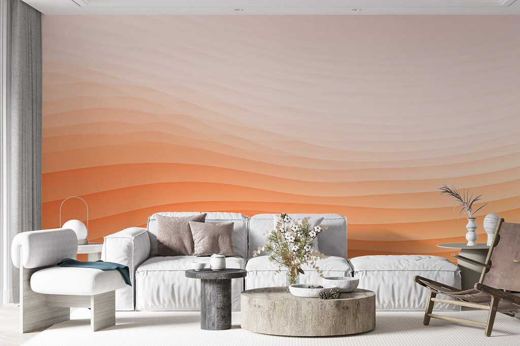 White and orange wavy lines