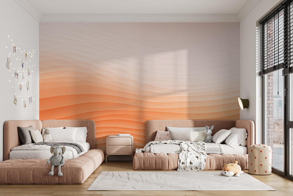 White and orange wavy lines