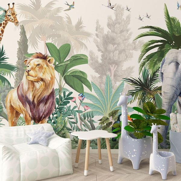 Papel pintado con animales y pájaros Papel pintado con animales y pájaros