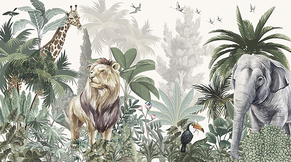 Papel pintado con animales y pájaros Papel pintado con animales y pájaros