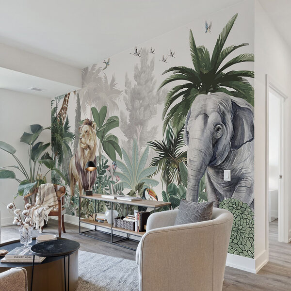 Papel pintado con animales y pájaros Papel pintado con animales y pájaros