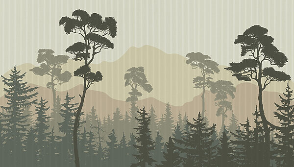 Paisaje de árboles y montañas Paisaje de árboles y montañas