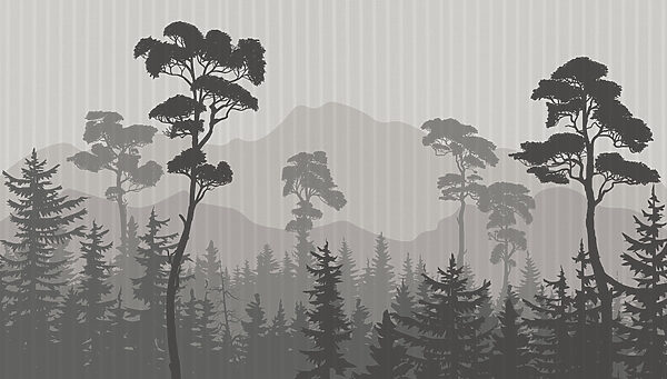 Paisaje de árboles y montañas Paisaje de árboles y montañas