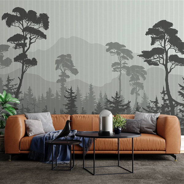 Bosque con montañas y árboles Bosque con montañas y árboles
