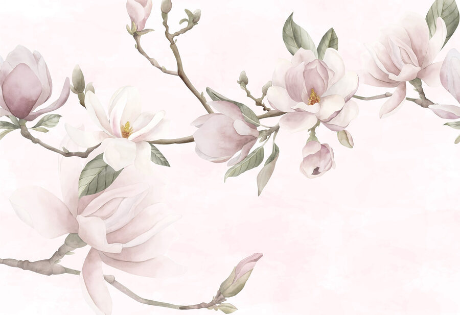 Delicadas flores sobre fondo pastel
