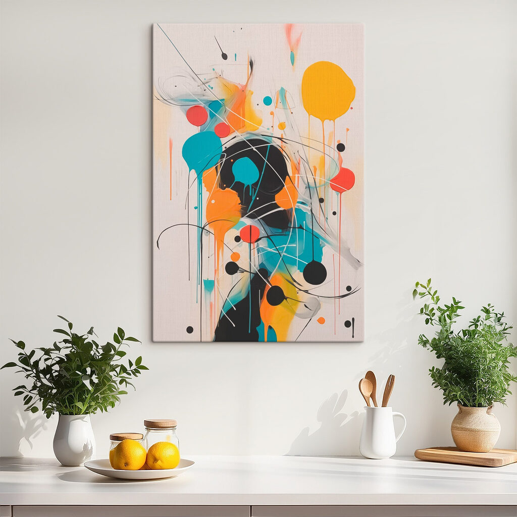Painting of colorful circles and lines Painting of colorful circles and lines