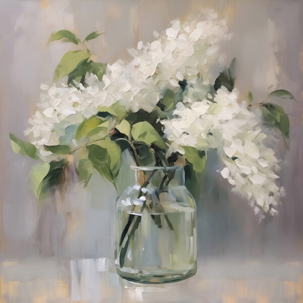 s43439p 600x600 - Cuadro de un ramo de flores blancas en un jarrón de cristal - tegory