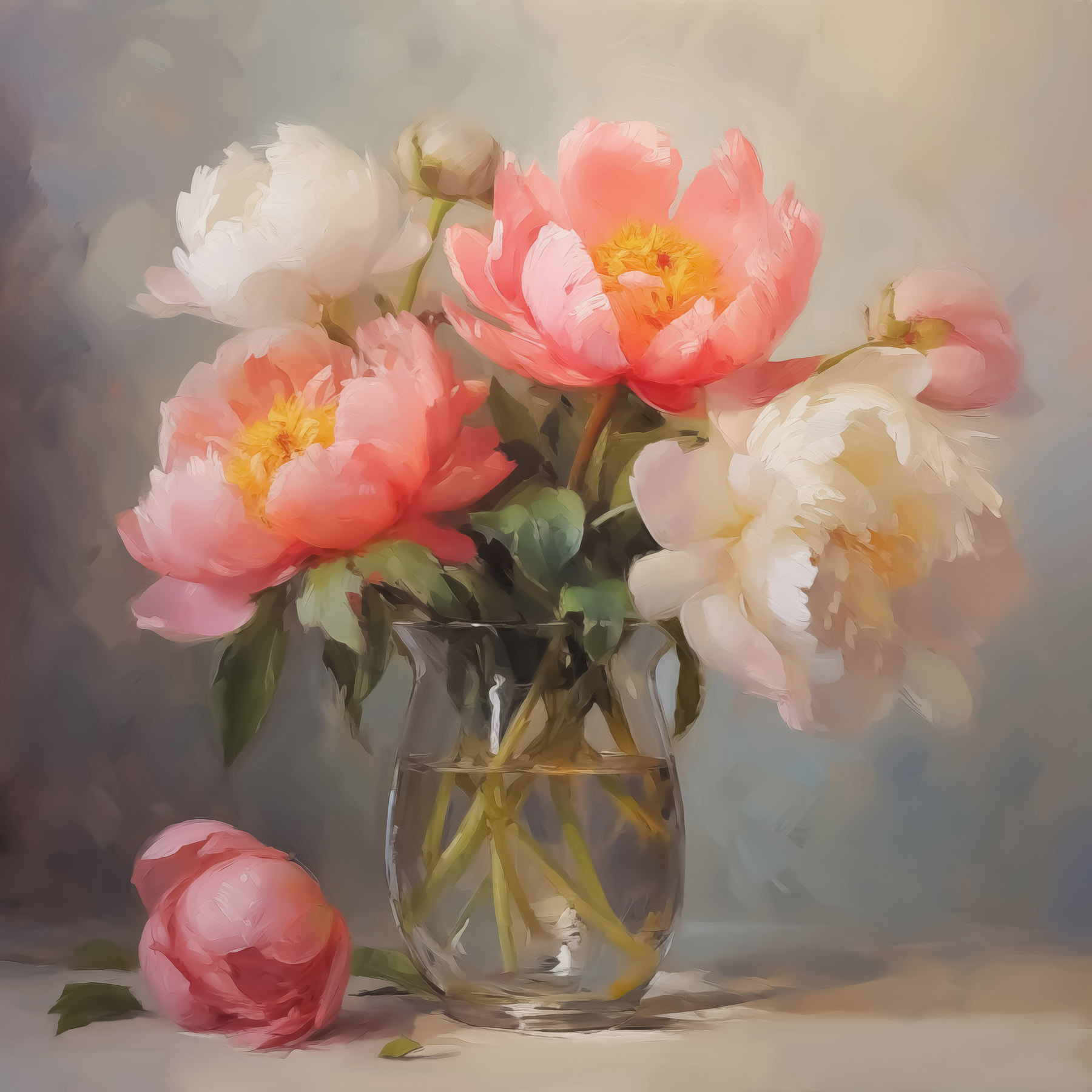 Painting of flowers in a vase Painting of flowers in a vase