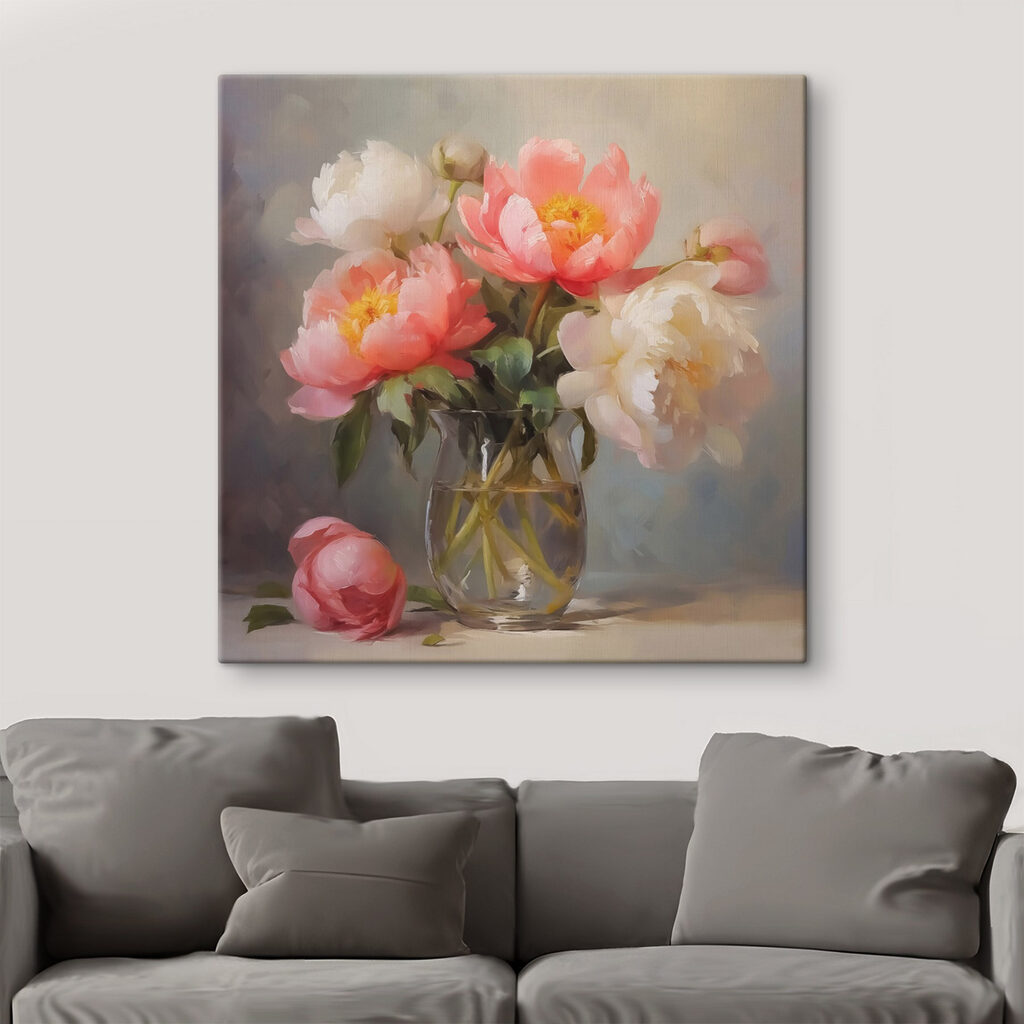 Painting of flowers in a vase Painting of flowers in a vase