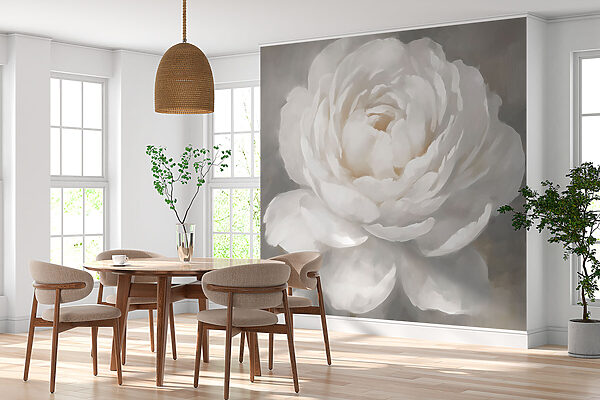 Flor blanca con hojas Flor blanca con hojas