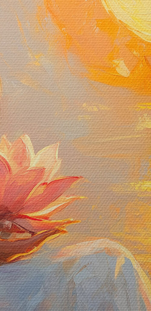 Painting of a woman holding a flower and a bird Painting of a woman holding a flower and a bird