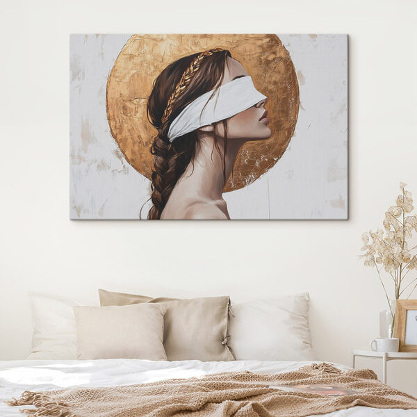 Cuadros Cuadro de una mujer con los ojos vendados (SKU: s43502) Cuadros Cuadros Cuadro de una mujer con los ojos vendados (SKU: s43502)