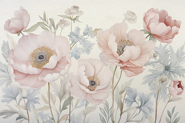 Painting of flowers on a wall