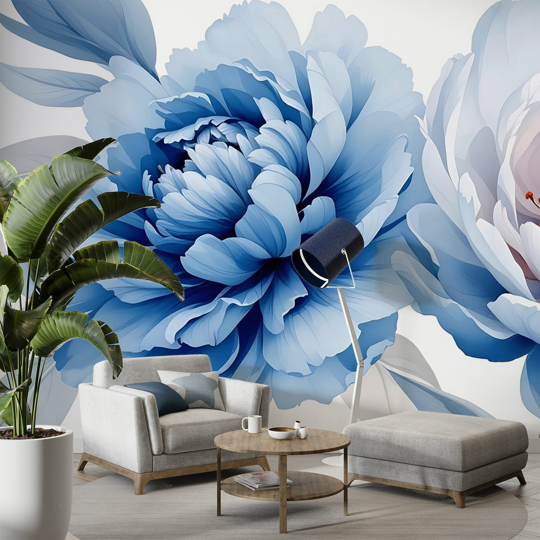 Delicate blooms in soft blue hues