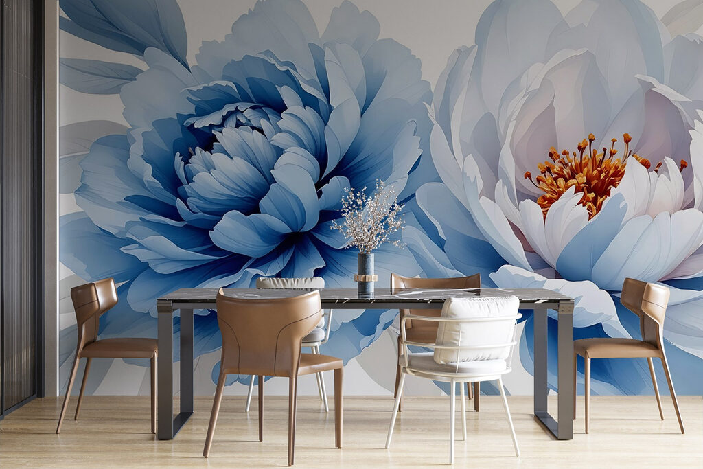 Delicate blooms in soft blue hues