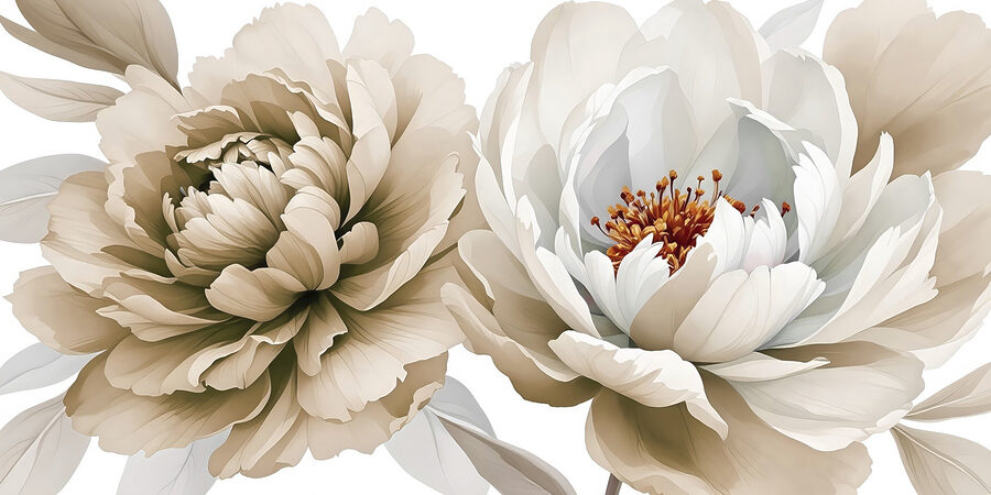 Delicadas flores en tonos suaves