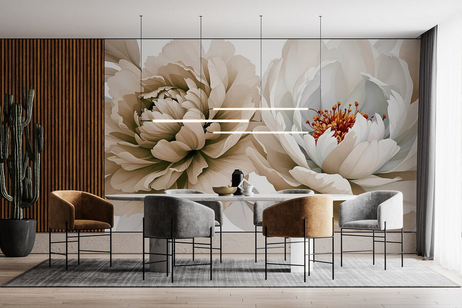 Delicadas flores en tonos suaves