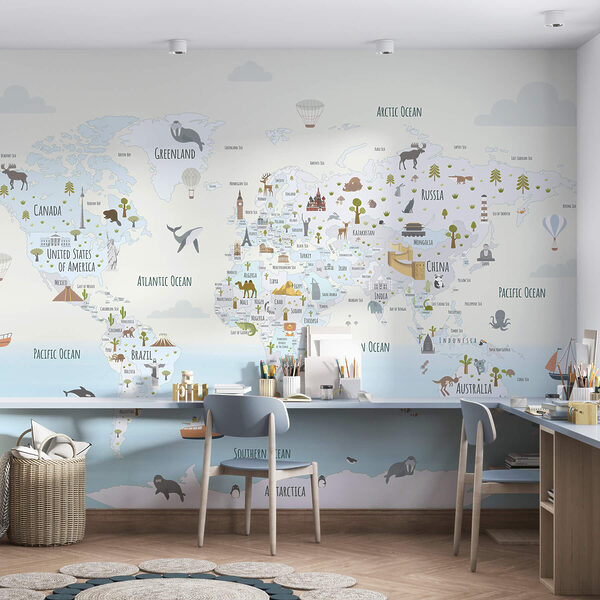 Mapa del mundo con diferentes animales Mapa del mundo con diferentes animales