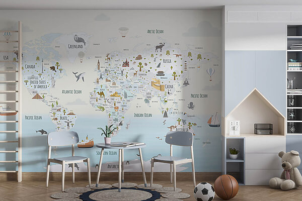Mapa del mundo con diferentes animales Mapa del mundo con diferentes animales