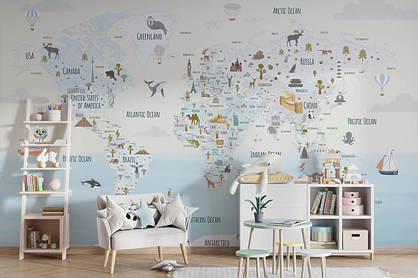 Mapa del mundo con diferentes animales Mapa del mundo con diferentes animales