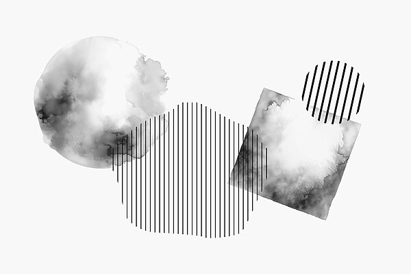 Imagen en blanco y negro de formas geométricas Imagen en blanco y negro de formas geométricas