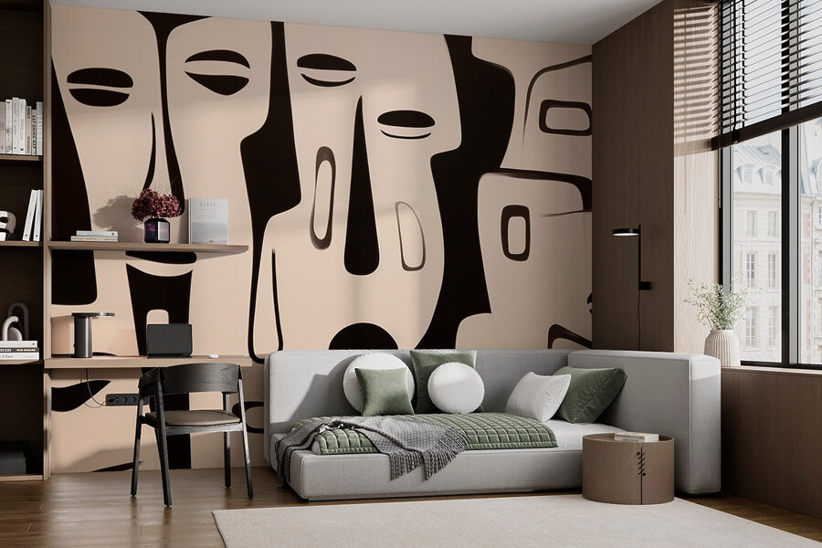 Arte facial en blanco y negro