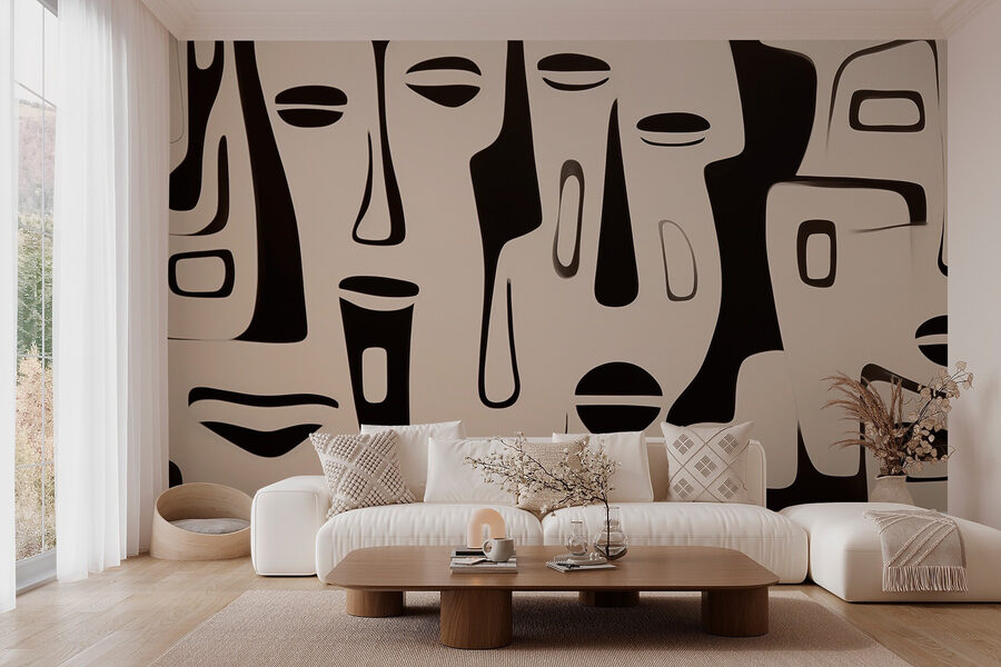 Arte facial en blanco y negro