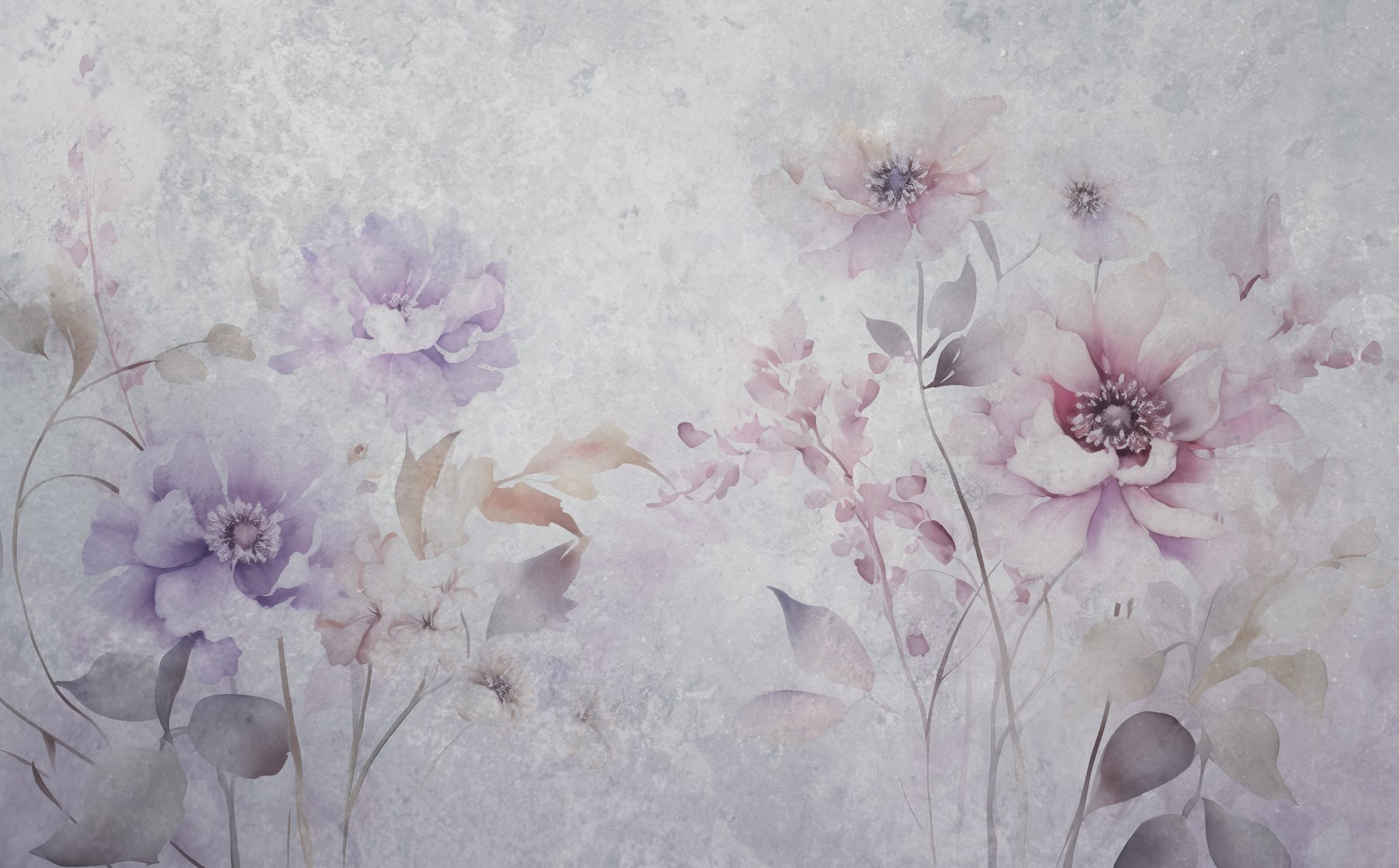 Painting of flowers on a white background