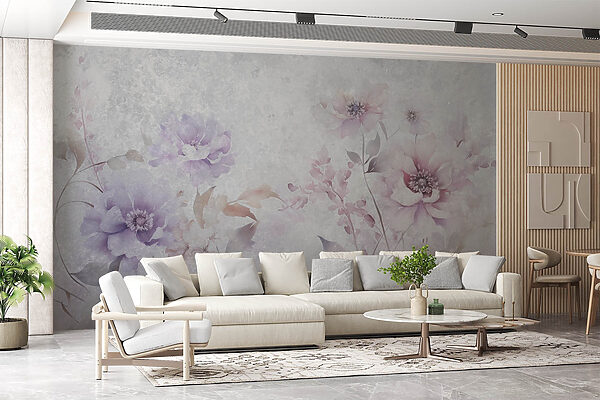 Painting of flowers on a white background