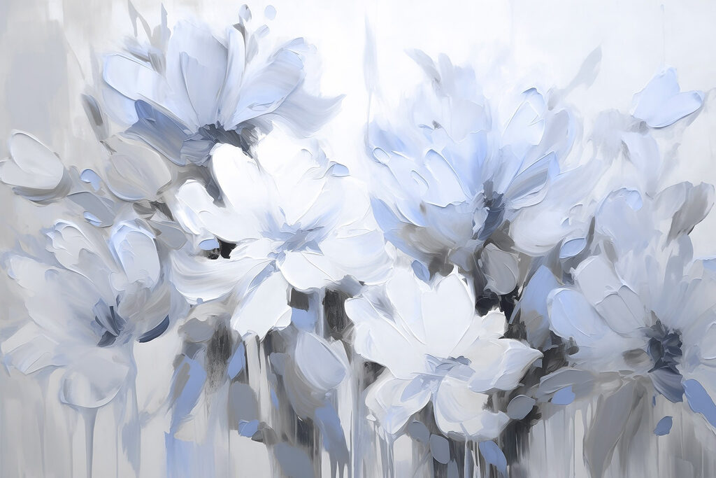 Pintura de flores sobre fondo blanco Pintura de flores sobre fondo blanco