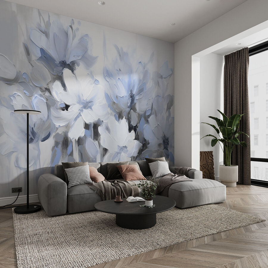 Pintura de flores sobre fondo blanco